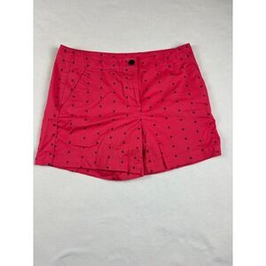 Nautica Womens Pink Floral Embroidered Stretch Cotton Shorts Size 8